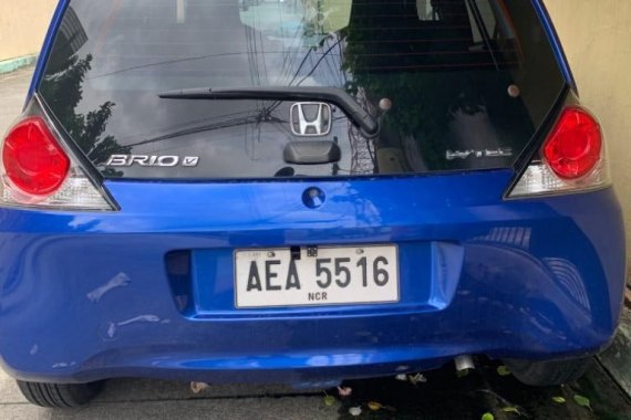 Blue Honda Brio 2015 for sale in Quezon City