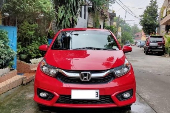 Red Honda Brio 2018 Hatchback at 10000 km for sale