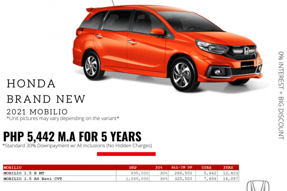 2021 Honda Mobilio  1.5 E MT