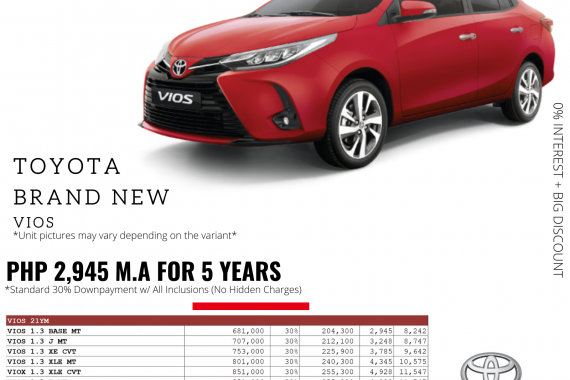 BRANDNEW VIOS FOR ONLY 4,929 PER MONTH!!!