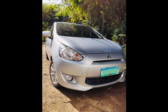 Brightsilver Mitsubishi Mirage 2013 for sale in Pasig