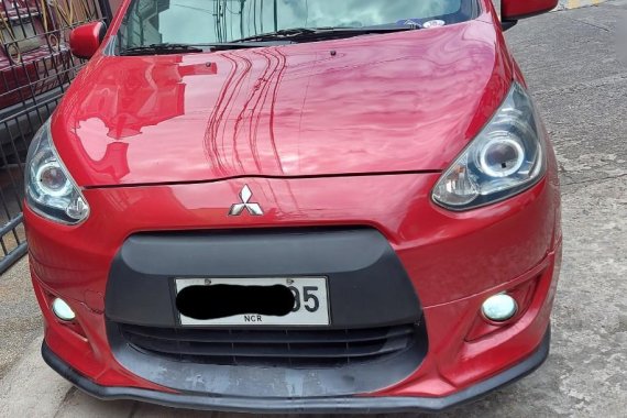 Red Mitsubishi Mirage 2014 for sale in Quezon