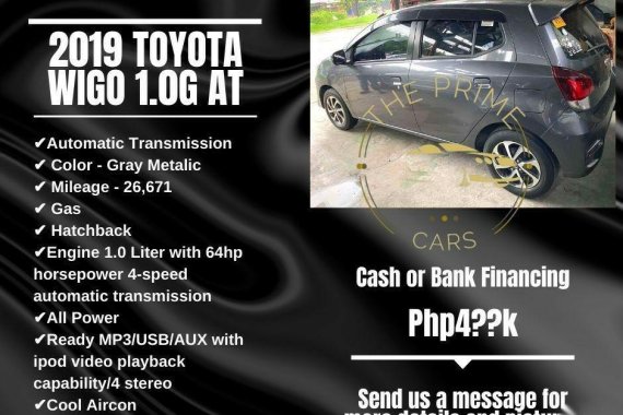 Grey Toyota Wigo 2019 for sale in Quezon