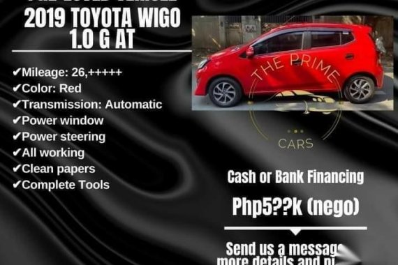 Red Toyota Wigo 2019 for sale in Quezon