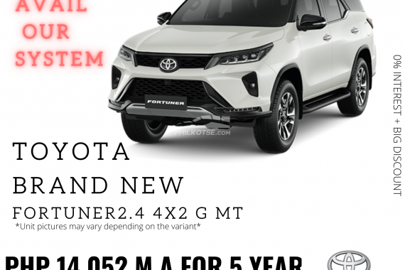 BRANDNEW TOYOTA FORTUNER P14,052 per month ONLY!!!