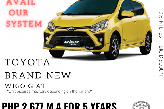 BRANDNEW TOYOTA WIGO P2,677 per month ONLY!!!