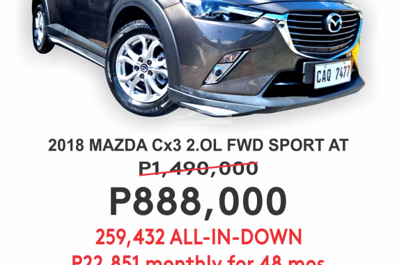 2018 MAZDA CX-3 2.0L FWD SPORT A/T