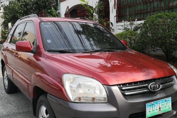 Red Kia Sportage 2007 for sale in Quezon