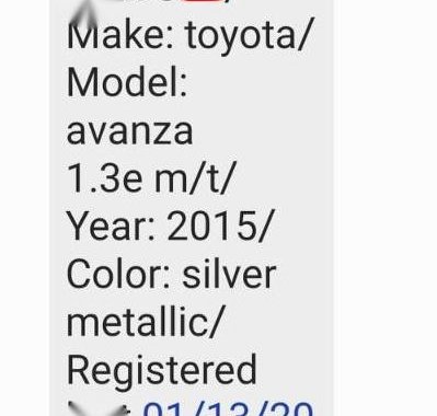 Selling Silver Toyota Avanza 2015 in Malolos