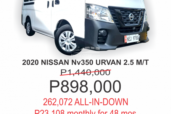 2020 NISSAN NV350 URVAN 2.5L 15STRS MT