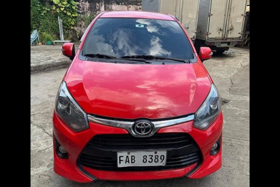 Red Toyota Wigo 2017 Hatchback for sale in Caloocan