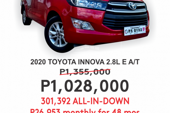  2020 TOYOTA INNOVA E A/T