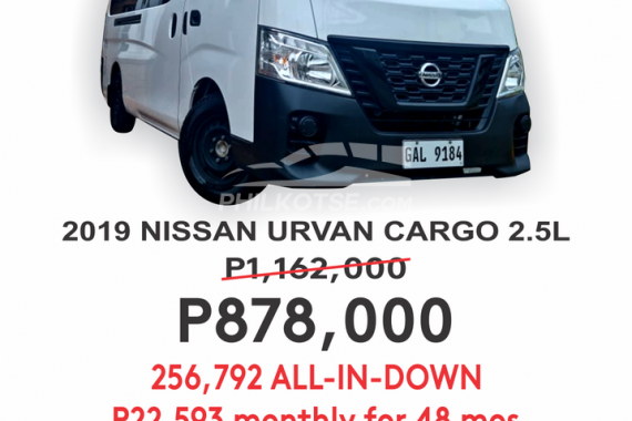 2019 NISSAN NV350 URVANCARGO 2.5L MT