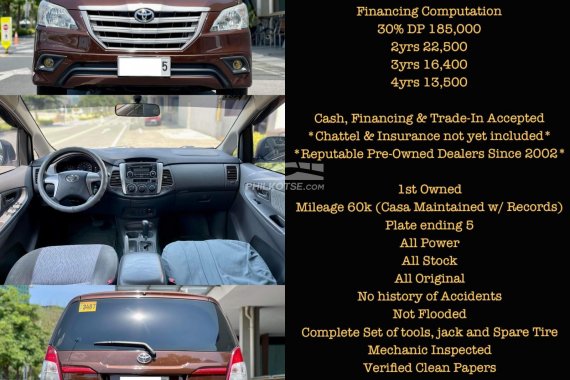 Well kept 2014 Toyota Innova 2.5E Automatic Diesel