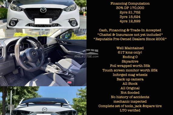 2016 Mazda 3 1.5 Skyactiv Sedan Automatic Gas- call now 09171935289