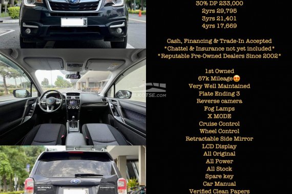 Quality Pre-owned 2017 Subaru Forester 2.0i-L Automatic Gas call now 09171935289