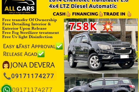 2014 Chevrolet Trailblazer 2.8 4x4 LTZ Diesel AT 

Php 758,000 only! 📞Ms. JONA(09565798381)