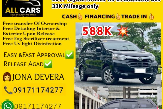 2017 Toyota Avanza 1.3 E Automatic Gas
33K Mileage only 📞MS. Jona (09565798381)VIBER
