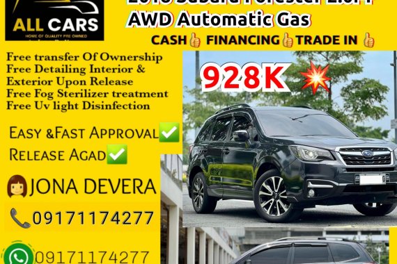 2018 Subaru Forester 2.0i-P AWD Automatic Gas

918,000 only!!!!📞Ms. JONA 09565798381-VIBER