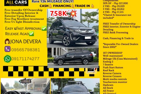 2018 Honda Brv 1.5 Navi Gas Automatic
Rare 13k MILEAGE ONLY!
Ms. JONA DE VERA 09565798381-viber📞