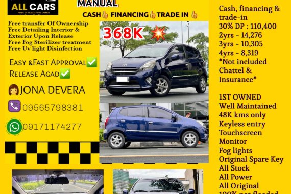2017 TOYOTA WIGO 1.0 G MANUAL
P368,000 only! Ms.  Jona De Vera 09565798381-viber
