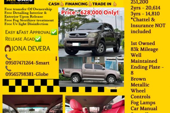 2011 Toyota Hilux 2.5 G 4x2 Manual Diesel

Price - 628,000 Only!

JONA DE VERA  📞09507471264