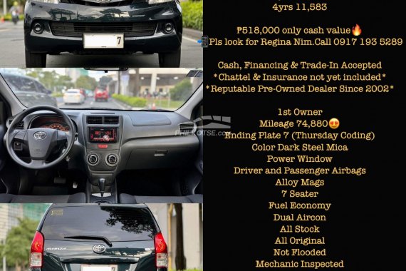 For Sale!11k+ monthly/153k DP 2015 Toyota Avanza 1.3E Automatic Gas 