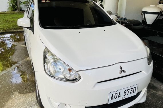 FOR SALE !!! WHITE 2015 MITSUBISHI MIRAGE GLX 1.2 AT  IN GOOD CONDITION CASA MAINTAINED !! NEGOTIABL