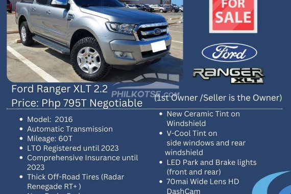 Good quality 2016 Ford Ranger  2.2 XLT 4x2 AT for sale
