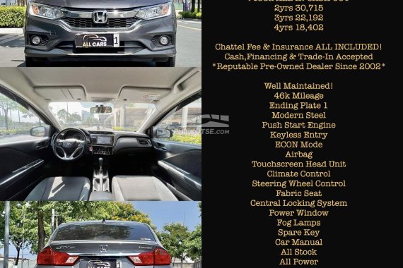 138K ALL IN CASH OUT!2018 Honda City VX 1.5 Automatic Gas