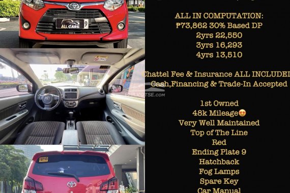 73k All In Down Payment only!13k+ Monthly!!! 2018 Toyota Wigo 1.0G Automatic Gas