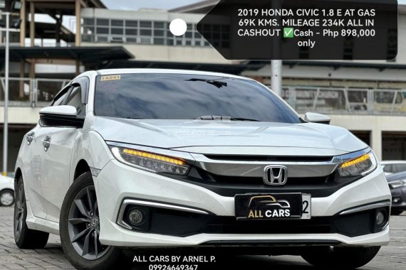 New Preowned ✨ 2019 HONDA CIVIC 1.8 E AT GAS  ✅Cash - Php 898,000 only