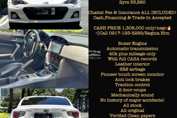2014 Subaru BRZ 2 door Coupe Automatic Gas still negotiable call 09171935289