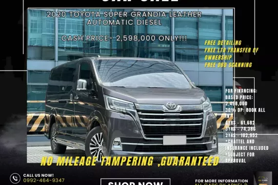 2020 Toyota Super Grandia Leather Automatic Diesel  Cash Price- 2,598,000 only! ARNEL 09924649347