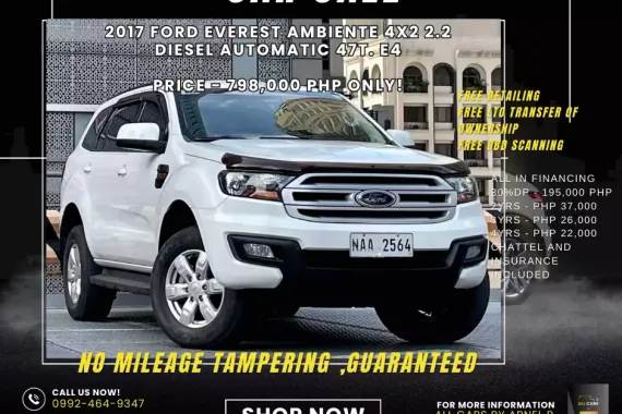 2017 Ford Everest Ambiente 4x2 2.2 Diesel Automatic  Price - 798,000 Php only! ARNEL 09924649347