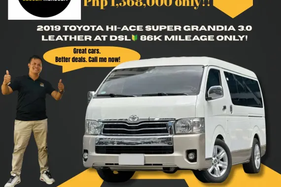 2019 Toyota Hi-Ace Super Grandia 3.0 Leather AT ☎️ 📲 09279850198 / JESSEN “Kakotse”MENDOZA  🚘🚙