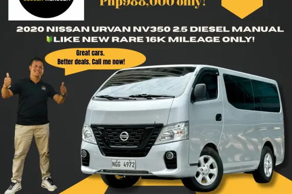 2020 Nissan Urvan NV350 2.5 Dsl  MT 🚘  Rare 16K ODO ☎️ 09279850198 / JESSEN” Kakotse “MENDOZA 🚘🚙