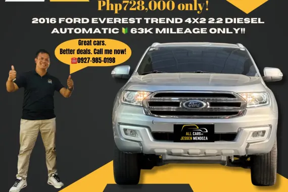 2016 Ford Everest Trend 4x2 2.2 Diesel Automatic 🚘63k Mileage 📞09279850198 JESSEN MENDOZA 
