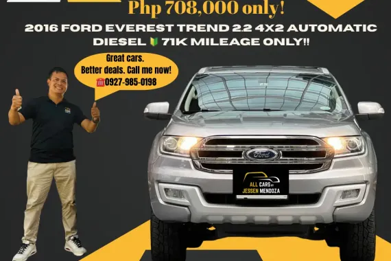 2016 Ford Everest Trend 2.2 4x2 AT Diesel 🔰CALL NOW!! ☎️ 09279850198 / JESSEN” Kakotse “MENDOZA 🚘