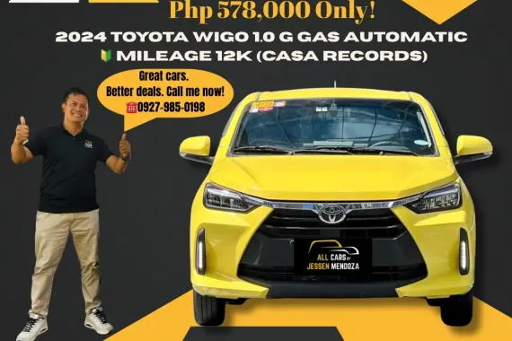 2024 Toyota Wigo 1.0 G Gas Automatic 🔰CALL NOW!! ☎️ 09279850198 / JESSEN” Kakotse “MENDOZA 