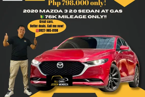 2020 Mazda 3 2.0 Sedan AT GAS 🔰CALL NOW  ☎️09279850198/ JESSEN “KAKOTSE “MENDOZA 