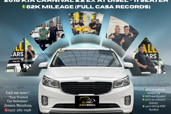 2018 KIA CARNIVAL 2.2 EX AT DISEL - 11 Seater 🔰CALL NOW  ☎️09279850198/ JESSEN “KAKOTSE “MENDOZA 