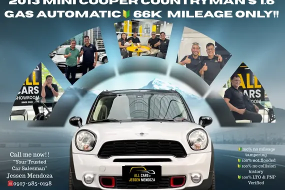 2013 Mini Cooper Countryman S 1.6 Gas AT 🔰CALL NOW  ☎️09279850198/ JESSEN “KAKOTSE “MENDOZA 