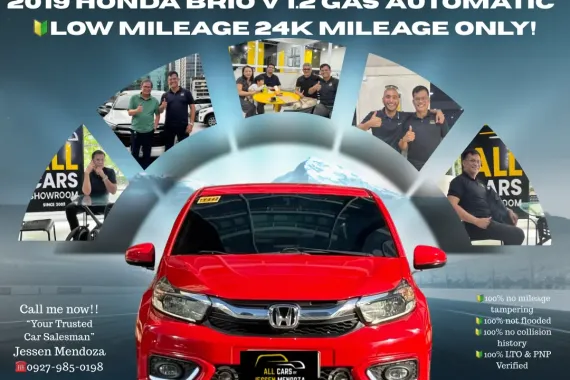 2019 Honda Brio V 1.2 Gas AT 🔰CALL NOW!! ☎️ 09279850198 / JESSEN” Kakotse “MENDOZA 🚘🚙
