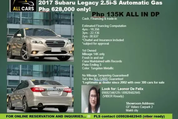 2017 Subaru Legacy 2.5i-S Automatic Gas 