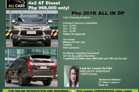 2016 Mitsubishi Montero GLS Premium 4x2 Automatic Diesel