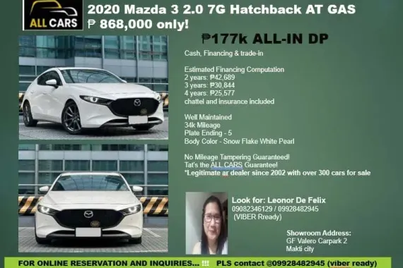 2020 Mazda 3 2.0 7G Hatchback AT GAS
