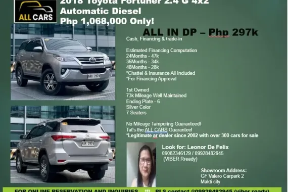 🔥2018 Toyota Fortuner  2.4G 4x2 AT Gas 🔥🚘 CALL ME@  09166886387 🚗🙏Look for Leonor De Felix