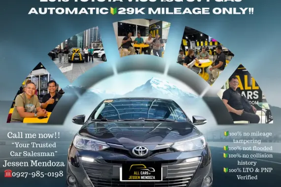 2019 TOYOTA VIOS 1.5G CVT Gas Automatic 🔰CALL NOW  ☎️09279850198/ JESSEN “KAKOTSE “MENDOZA 