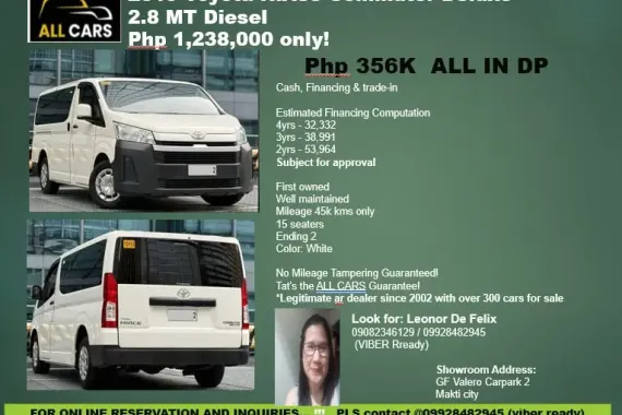 🙏2019 Toyota Hi Ace Commuter De Luxe 2.8 MT DSL🙏🚘 CALL ME@  09166886387 🚗🙏